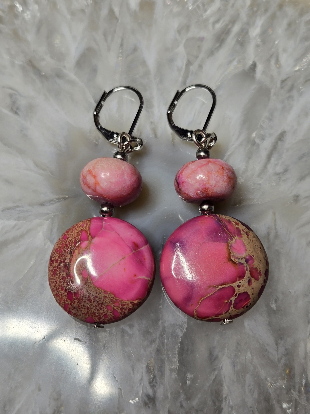 Pink Sea Sediment Jasper Earrings